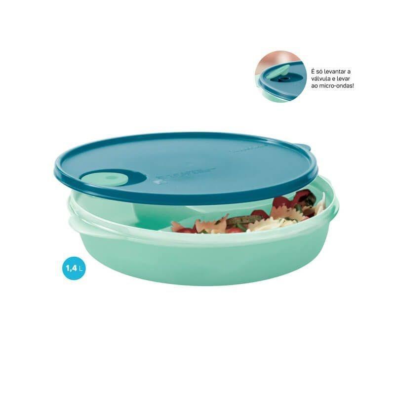 Tupperware Cristalwave com Divisórias 1,4 litro Verde Mint Envio